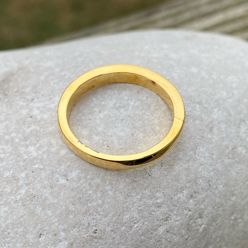 Danbury Mint stackable Diamond ring set Cross trio 14kt gold plated sz 7 - Picture 15 of 16